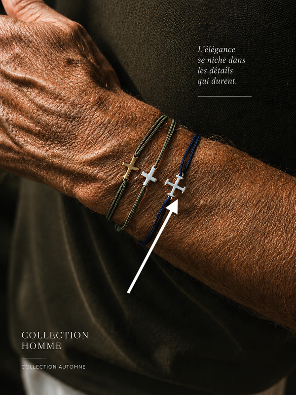 Bracelet Croix Carré argent