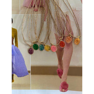 Collier ras de coup trèfle coloré - COLLIER